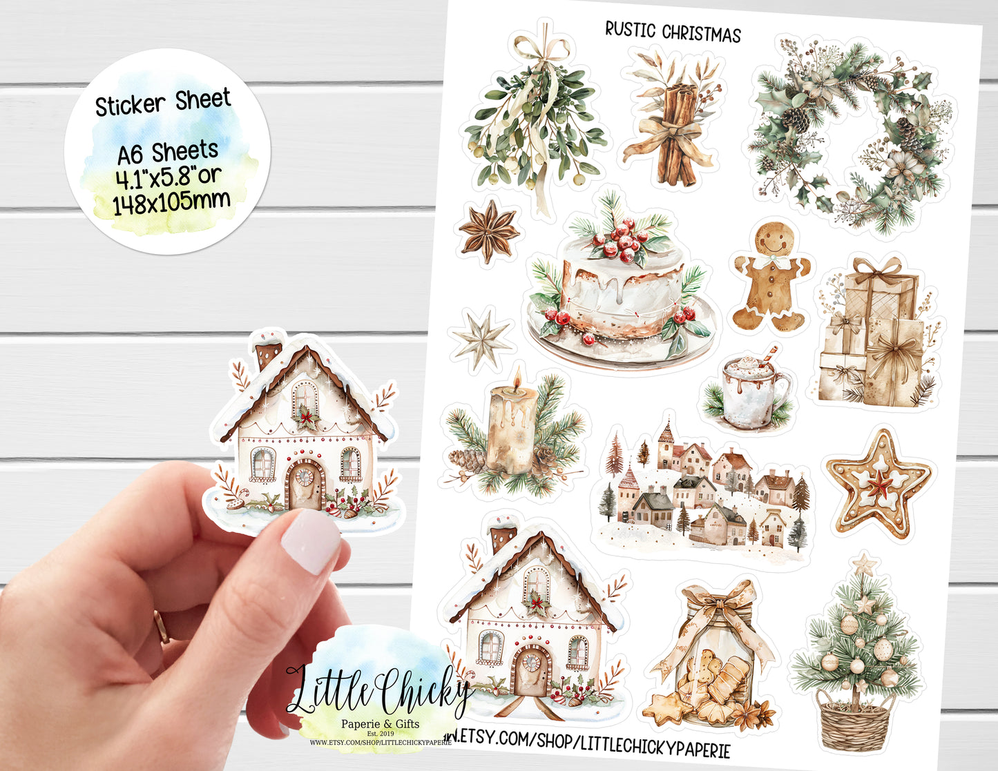 Sticker Sheet - Rustic Christmas Sticker Sheet