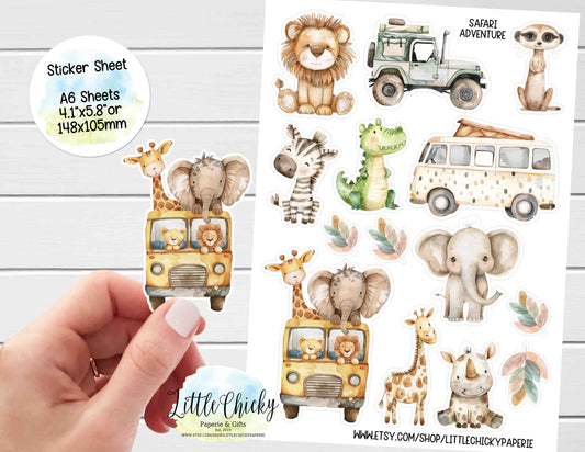 Sticker Sheet - Safari Adventure Animals Sticker Sheet