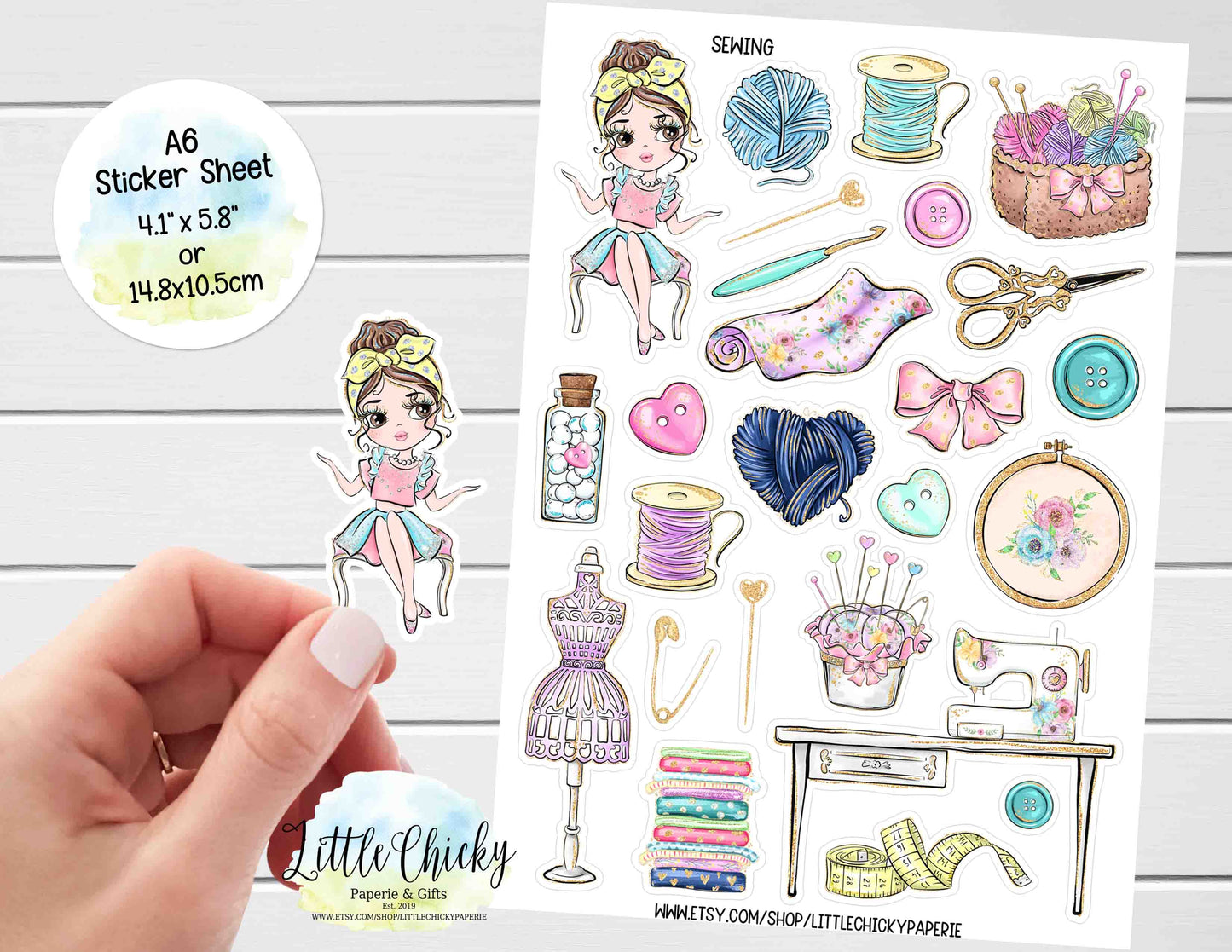 Sticker Sheet - Cute Sewing Sticker sheet