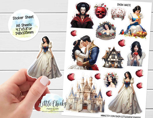 Sticker Sheet - Princess Snow White Sticker Sheet