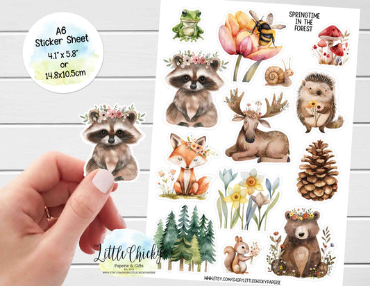 Sticker Sheet - Springtime in the Forest Sticker Sheet