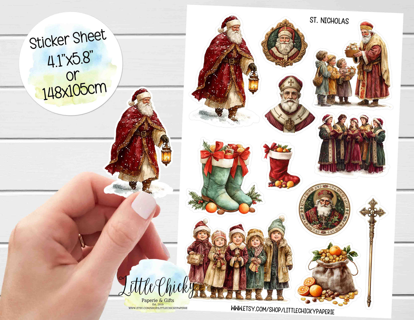 Sticker Sheet - St. Nicholas Christmas Sticker sheet