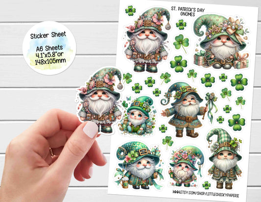 Sticker Sheet - St. Patrick's Day Gnomes Sticker sheet