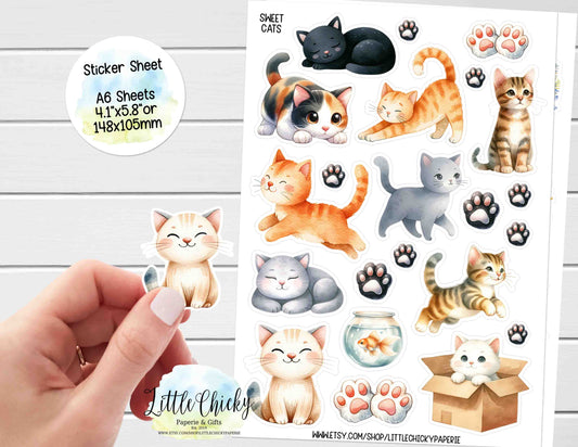 Sticker Sheet - Sweet Cats Sticker Sheet