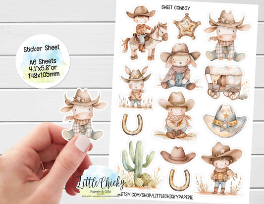 Sticker Sheet - Sweet Cowboys Sticker Sheet