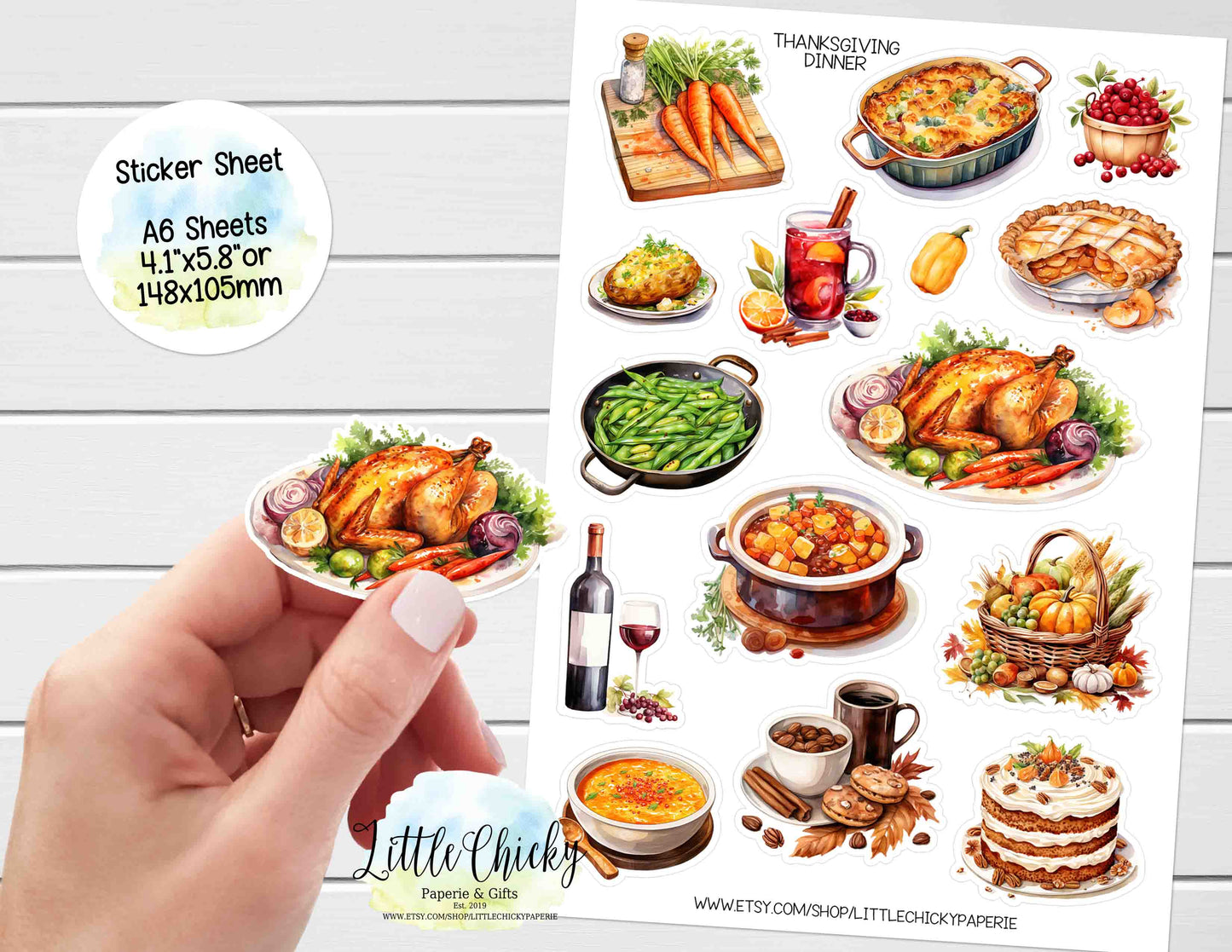 Sticker Sheet  - Thanksgiving Dinner Sticker Sheet