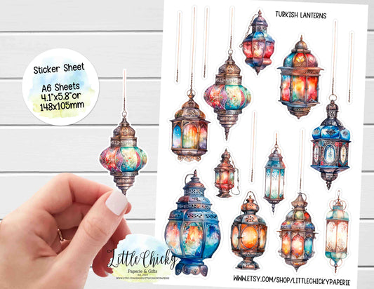 Sticker Sheet  - Turkish Lanterns Sticker Sheet