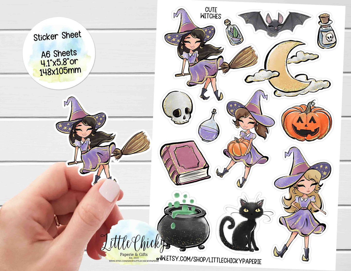 Sticker Sheet - Halloween Witches Sticker Sheet