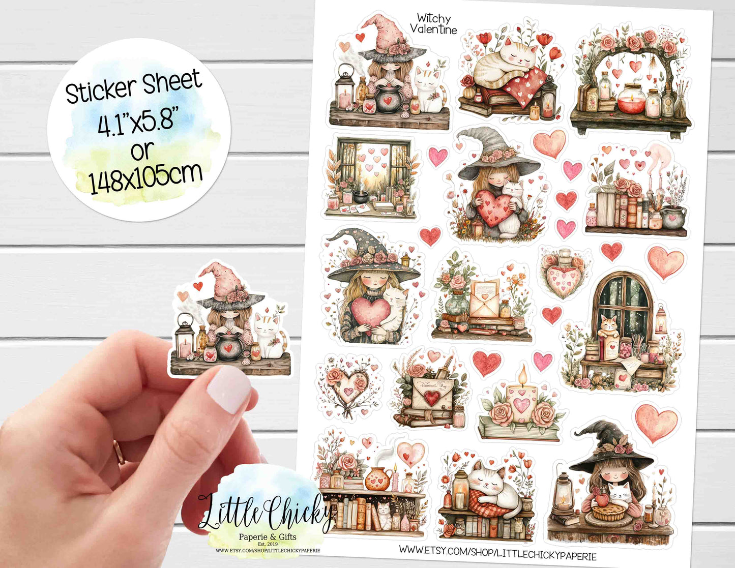 Sticker Sheet - Witchy Valentine's Sticker sheet